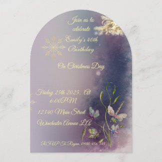 Invitación Winter Glow Birthday Flat Greeting Card