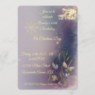 Invitación Winter Glow Birthday Flat Greeting Card
