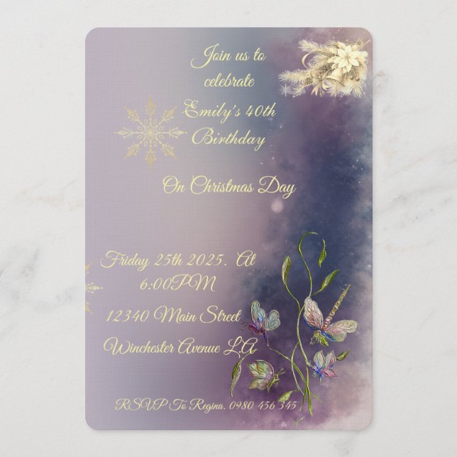 Invitación Winter Glow Birthday Flat Greeting Card (Anverso)