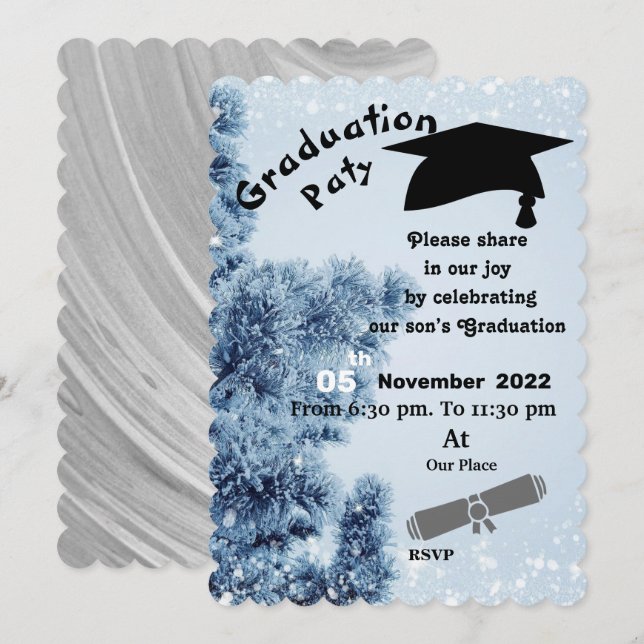 Invitación Winter Graduation  (Anverso / Reverso)