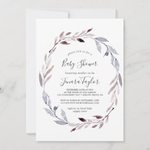 Invitación Winter Greenery Wreath Baby Shower