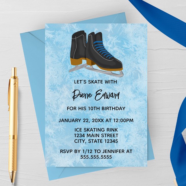 Invitación Winter Ice Skates Birthday Invitation (Subido por el creador)