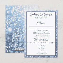 Invitación Winter Icy Blue Wedding RSVP