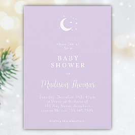 Invitación Winter Lilac Moon and Stars