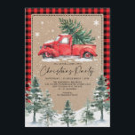 Invitación Winter Merry Christmas Fiesta Vintage Red Truck<br><div class="desc">Difundir alegres vibraciones con esta rústica invitación a fiesta de Navidades de invierno</div>