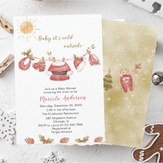 Invitación Winter Merry Christmas Snowman Watercolor Baby Sho (Subido por el creador)