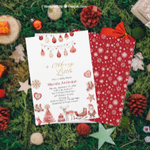 Winter Merry Christmas Watercolor Baby Shower