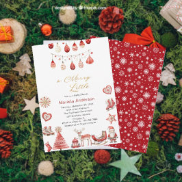 Invitación Winter Merry Christmas Watercolor Baby Shower
