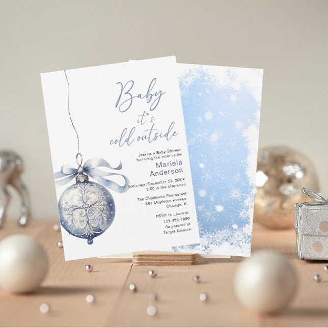 Invitación Winter Merry Christmas Watercolor Baby Shower mamá (Subido por el creador)