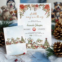 Invitación Winter Merry Puppy Baby Shower
