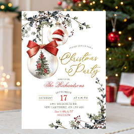 Invitación Winter Minimalist Bauble Ornament Christmas Party