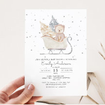 Winter Minimalista Bear Sleigh Baby Shower