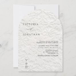 Invitación Winter Monogram White Wedding Invitation