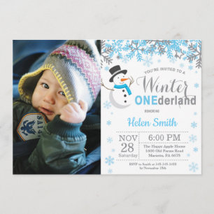 Invitación Winter Nieve Nacimiento del Niño de Onederland