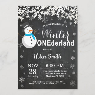 Invitación Winter Nieve Nacimiento del Niño de Onederland