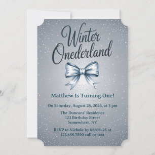 Invitación Winter Onderland Boys primero. Fiesta de cumpleaño