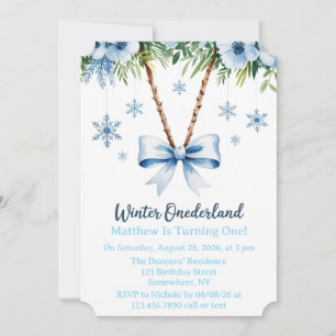 Invitación Winter Onderland Boys primero. Fiesta de cumpleaño