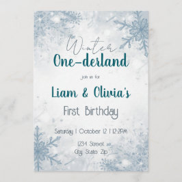 Invitación Winter ONE-derland First Birthday Invitation