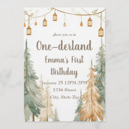 Invitación Winter ONE-derland First Birthday Invitation