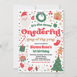 Invitación Winter ONE: la fiesta de cumpleaños de los Navidad