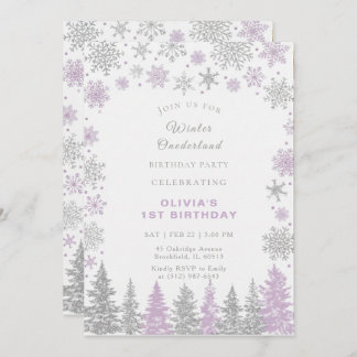Invitación Winter ONEderland 1st Birthday Invitation Editable