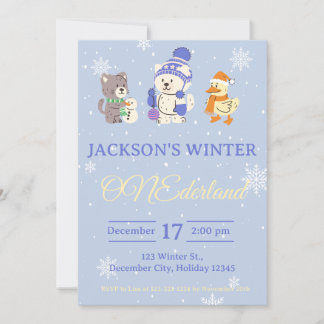Invitación Winter ONEderland Birthday Invitation