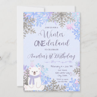 Invitación Winter Onederland Birthday Invitation