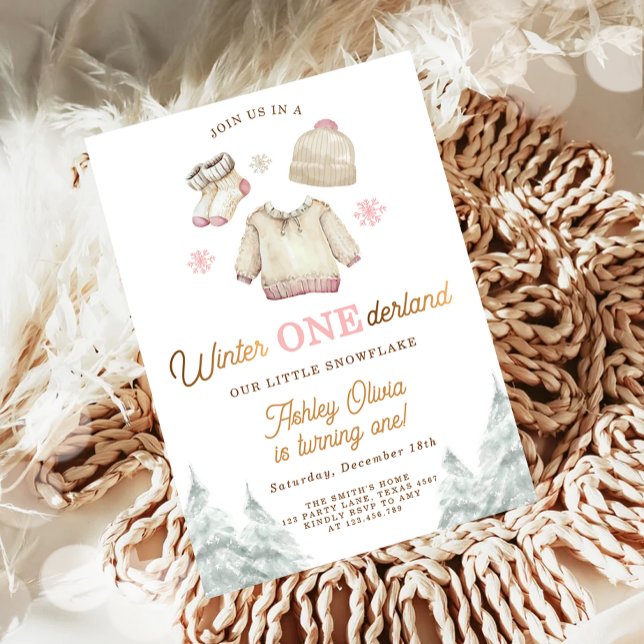 Invitación Winter ONEderland Birthday Snow Primer Chica (Subido por el creador)