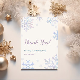 Invitación Winter Onederland Birthday Snowflakes Gracias