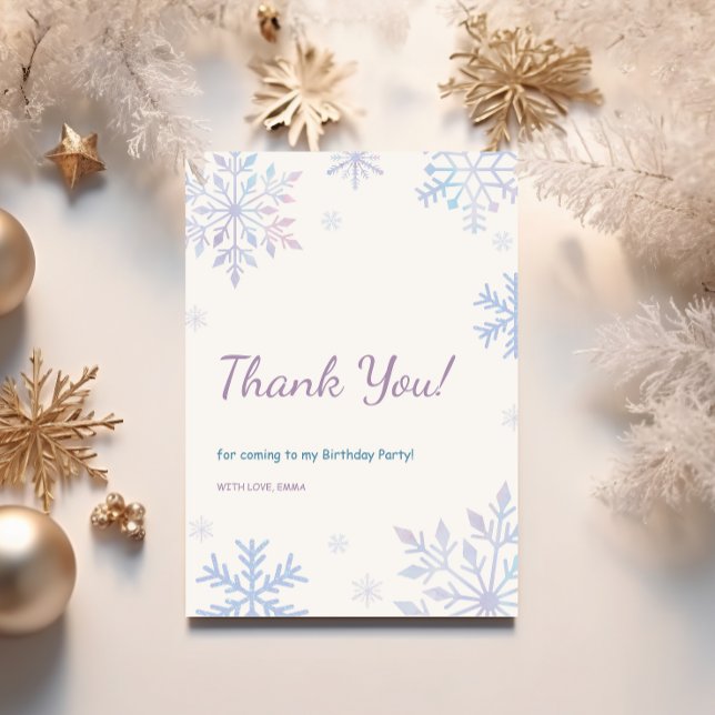 Invitación Winter Onederland Birthday Snowflakes Gracias (Subido por el creador)