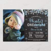 Winter Onederland Blue Silver Boy primer cumpleaño