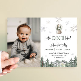 Invitación Winter Onederland Boy 1er cumpleaños foto