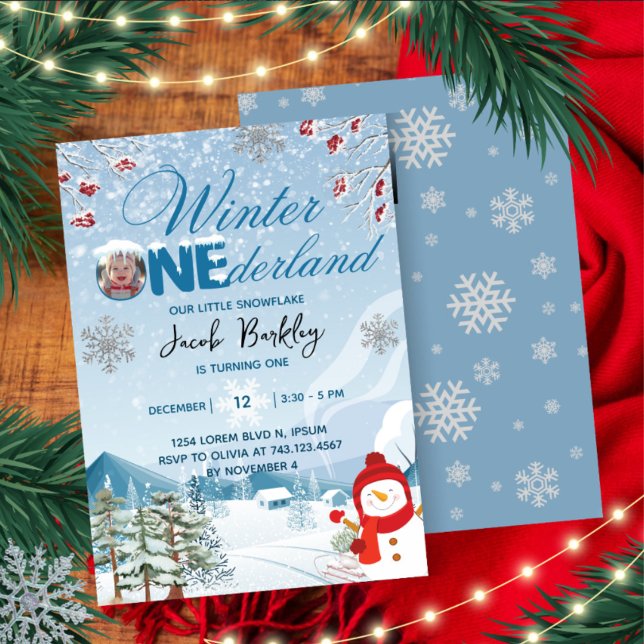 Invitación Winter ONEderland Boy o chica 1er cumpleaños (Subido por el creador)