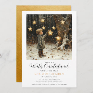 Invitación Winter ONEderland Boy primer cumpleaños