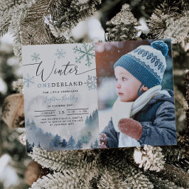 Invitación Winter ONEderland Boy primer cumpleaños