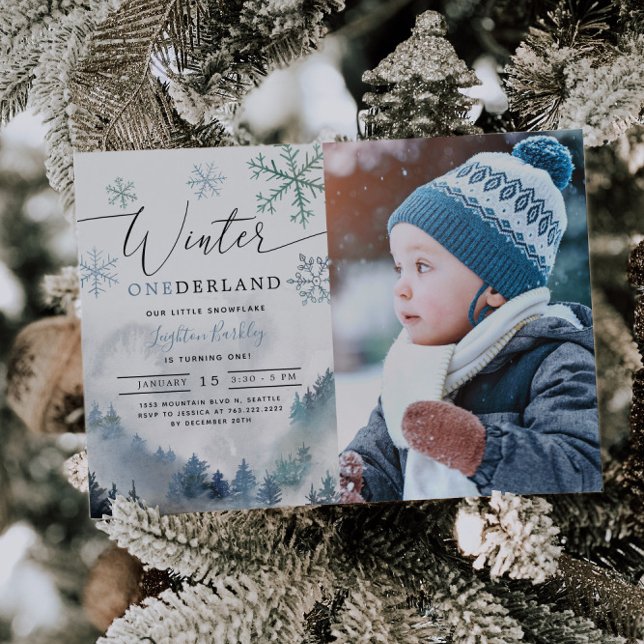 Invitación Winter ONEderland Boy primer cumpleaños (Subido por el creador)