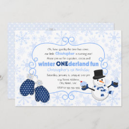 Invitación Winter ONEderland Cumpleaños de Snowman
