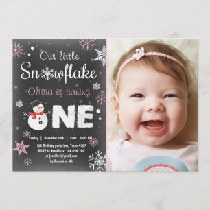 Invitación Winter Onederland cumpleaños fiesta de snowman Pin