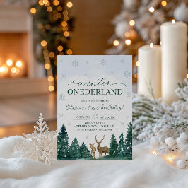 Invitación Winter ONEderland Deer Invite