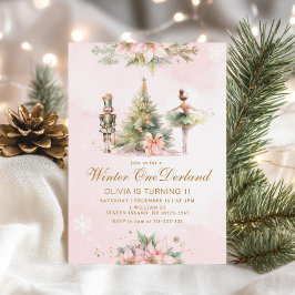 Invitación Winter Onederland, el primer cumpleaños de Nutcrac