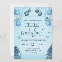 Invitación Winter onederland for Boy first birthday