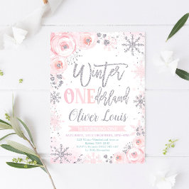 Invitación Winter ONEderland Girl 1st Birthday Invitation
