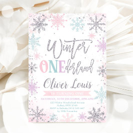 Invitación Winter ONEderland Girl 1st Birthday Invitation