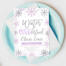 Invitación Winter ONEderland Girl 1st Birthday Invitation