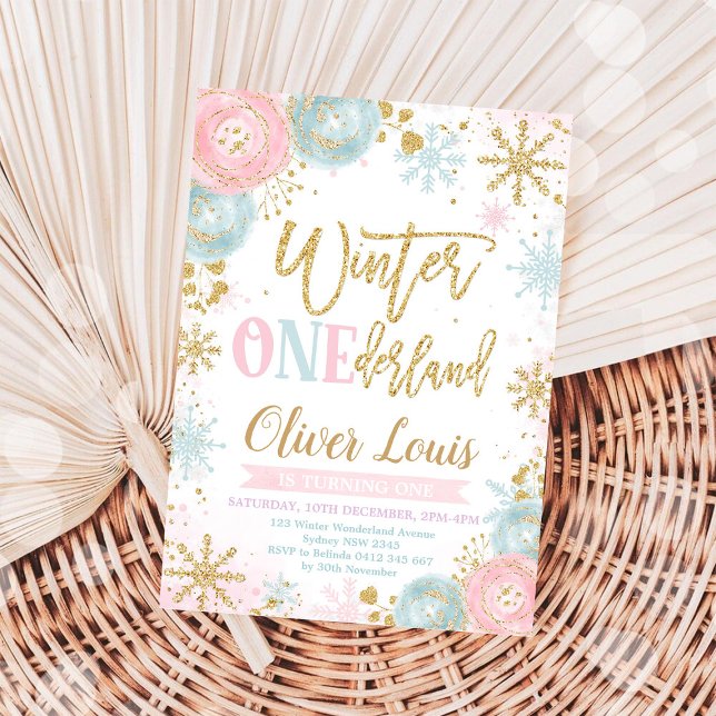 Invitación Winter ONEderland Girl 1st Birthday Invitation (Subido por el creador)