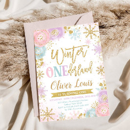Invitación Winter ONEderland Girl 1st Birthday Invitation