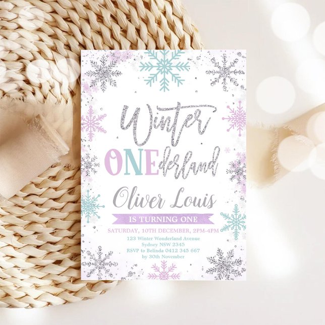 Invitación Winter ONEderland Girl 1st Birthday Invitation (Subido por el creador)