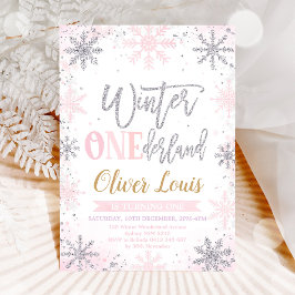 Invitación Winter ONEderland Girl 1st Birthday Invitation