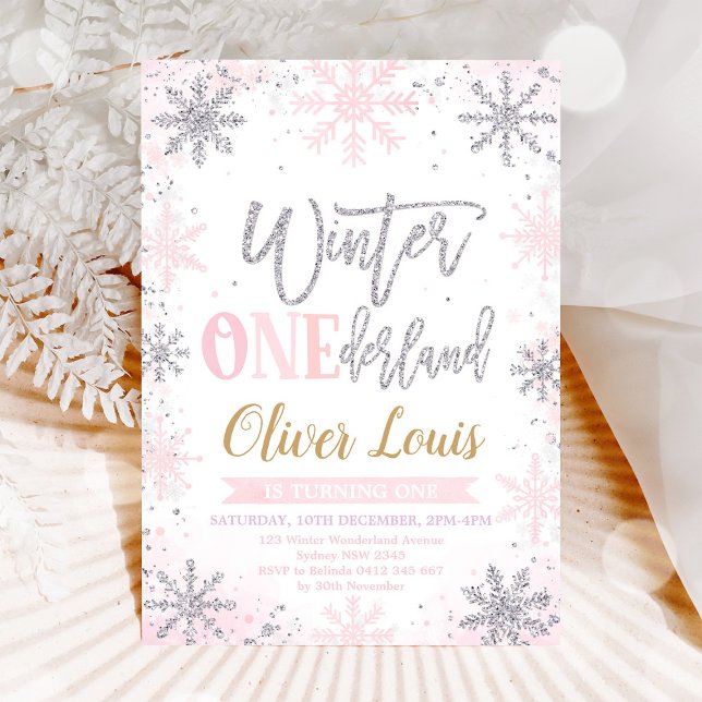 Invitación Winter ONEderland Girl 1st Birthday Invitation (Subido por el creador)