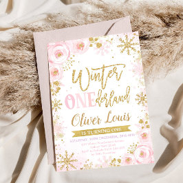 Invitación Winter ONEderland Girl 1st Birthday Invitation